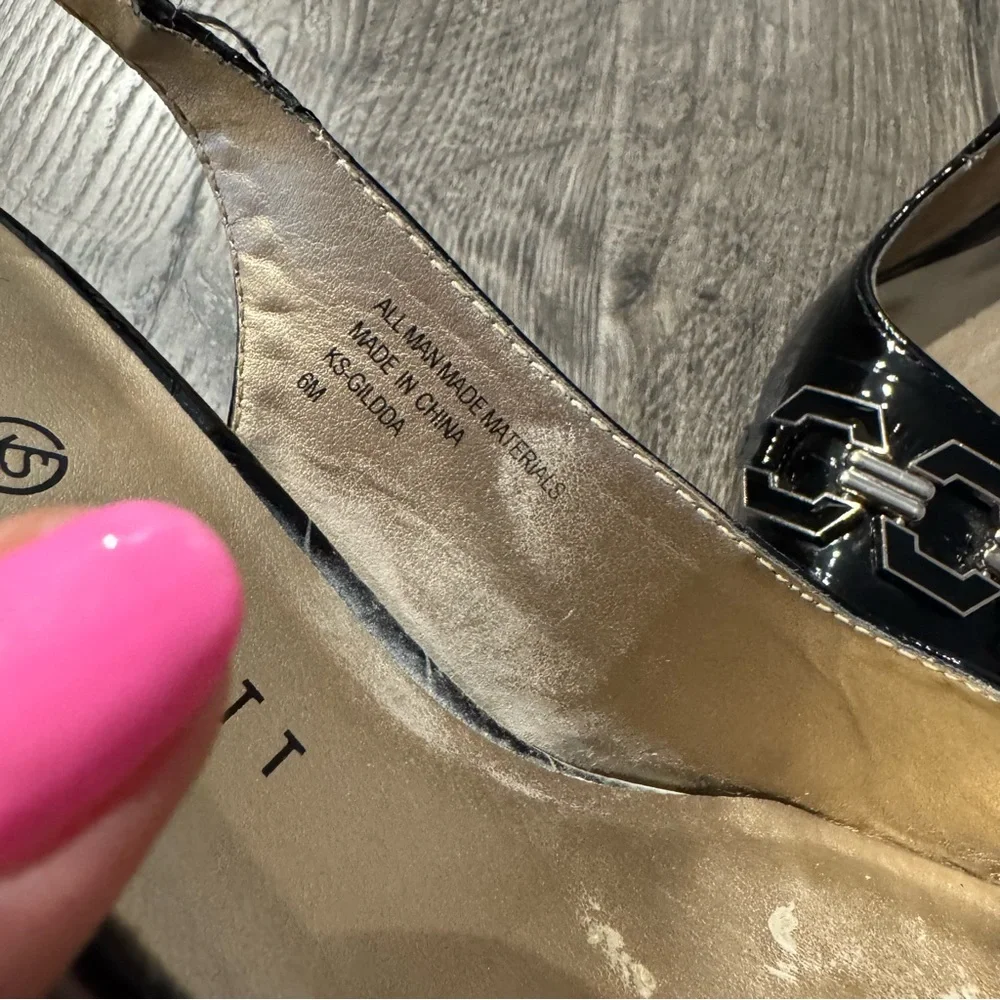 Karen Scott Black Heels with Chain Embellishment Gildyy slingback pumps size 6 - Picture 8 of 10